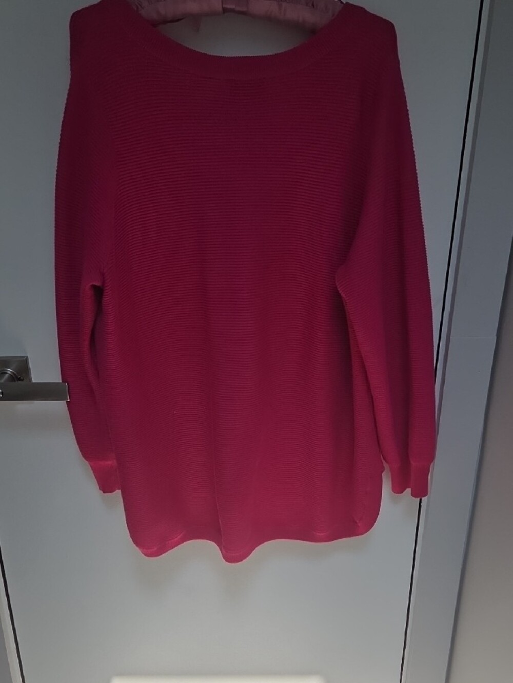 Cyrus Raspberry Pink V-Neck Sweater - Picture 4 of 5
